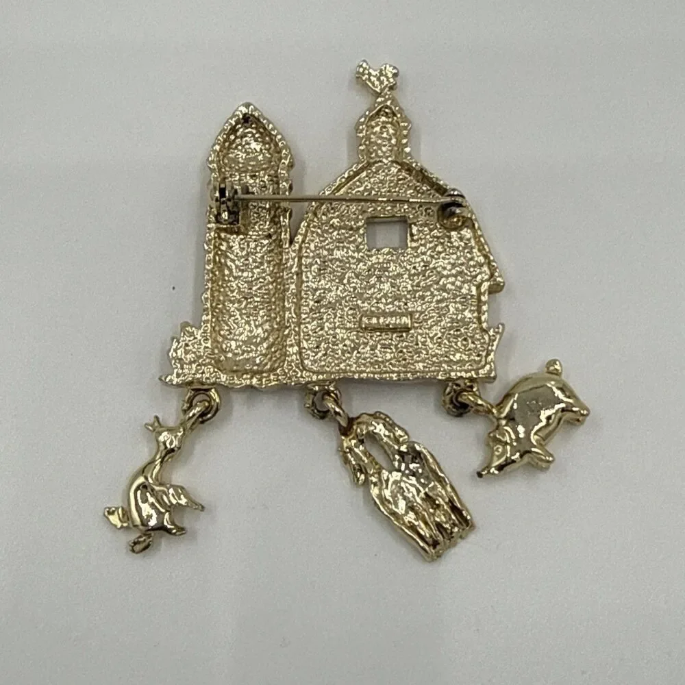 Vintage Barn Charms Brooch Pin Antique Estate Style Lot Find - Unsigned